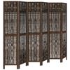 VidaXL Cloison de Séparation 6 Panneaux, Séparateur de Pièce, Écran d'Intimité, Paravent Chambre Salon, Marron Foncé 358666