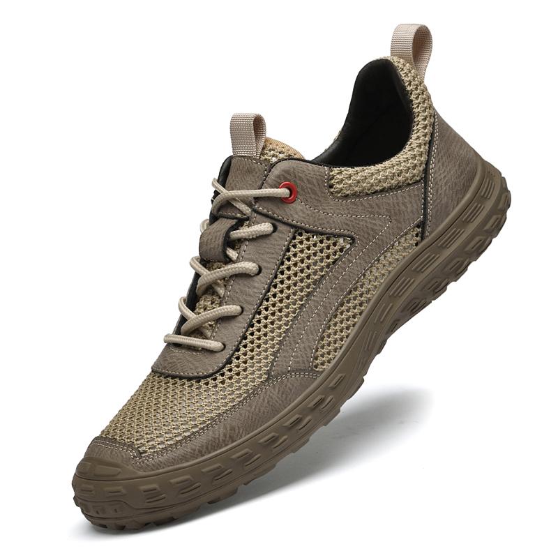 Fashion Outdoor Mesh Breathable Casual Sports Running Shoes Male Comfortable Driving Shoes 2025 New Walking Flats Lace-Up Male Sneakers