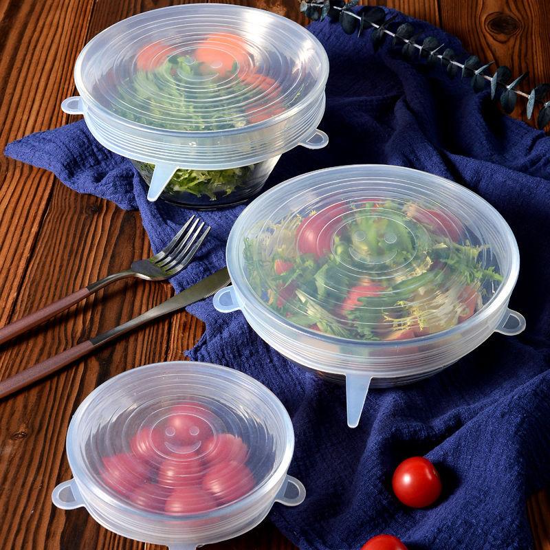 6pcs Silicone Elastic Cover, Universal Silicone Food Packaging Bowl And Pot Cover, Silicone Cover, Cooking Kitchen Accessories