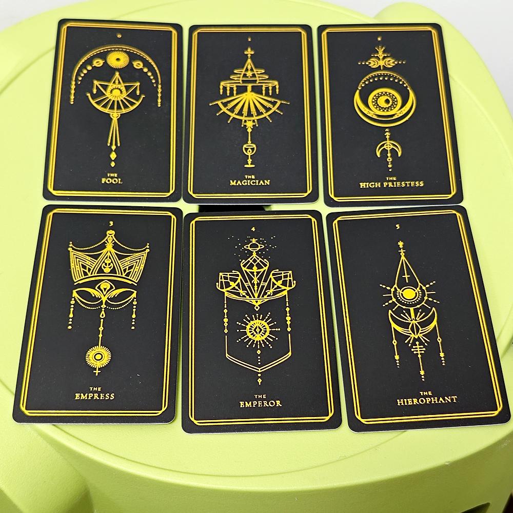 10.3*6cm Soul Cards Black Edition 78 Pcs Cards Gold Plating On Cards with Guidebook for Beginners Pocket Size