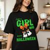 Just A Girl Who Loves Halloween T Shirt Unisex Cute Ghost Print Casual Cotton Short Sleeve Halloween Gift Tee Harajuku Y2k Top