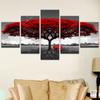 Red Trees and Big Trees Abstract Canvas Painting On The Wall Art Posters Prints Wall Pictures for Living Room Home Wall Decor
