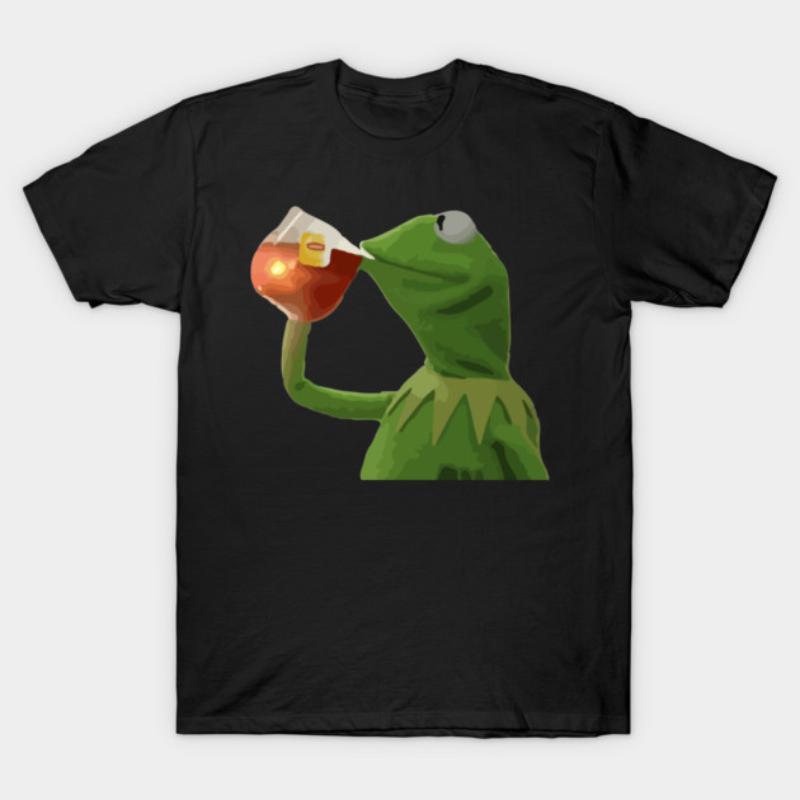 Kermit Sipping Tea TShirt New SpringSummer Arrivals Regular Fit Casual Streetwear L