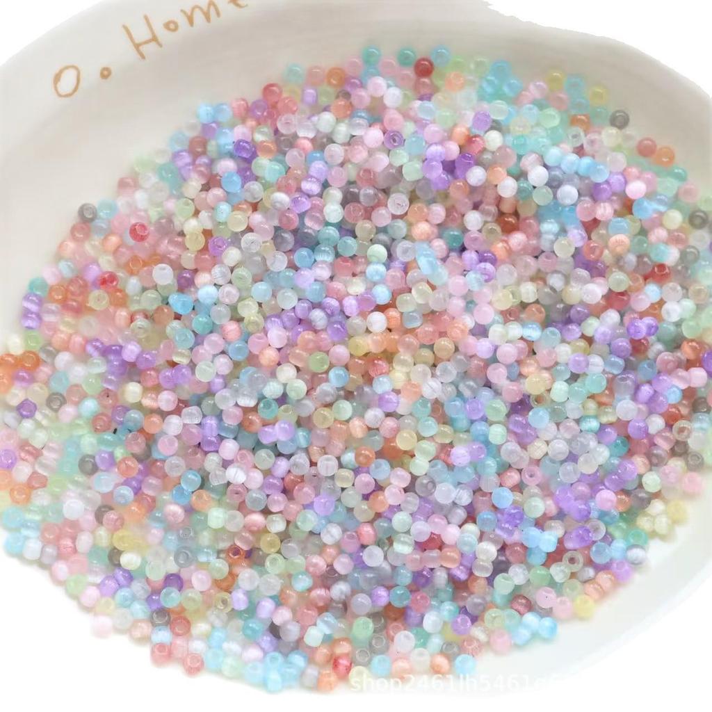 Versatile 4mm Colorful Glass Beads for DIY Phone Chains and Bracelets