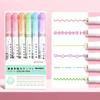 Highlighter Pen Set Wave Flower Border Markers for Journaling Multi-Color Smooth Writing Creative Drawing Tool for Scrapbooking & DIY Crafts