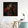 Round Diamond 5D DIY Diamond Painting "Hound Dog with Rose" Embroidery Cross Stitch Mosaic Decoration Gift