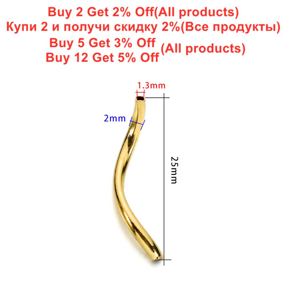 100 Stück/Los Kupfer Gebogene Röhrchen Abstandshalter Perlen Crimp-Endverbinder für DIY Schmuck Armband Halskette Herstellungszubehör