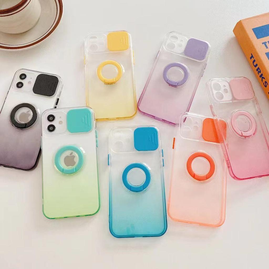 Custodia porta anello di colore sfumato per Iphone 11 13 12 Pro Max Xs Xr X 7 8 Plus Custodia antiurto con supporto per fotocamera Protezione posteriore