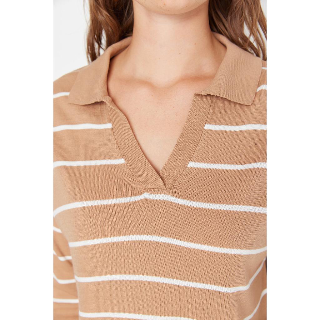 Navy Blue Striped Knitwear Sweater Twoaw22kz0735