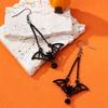 A Pair of Women's Earrings, Halloween Bat Exaggerated Dark Earrings and Jewelry, Suitable for Halloween Wear