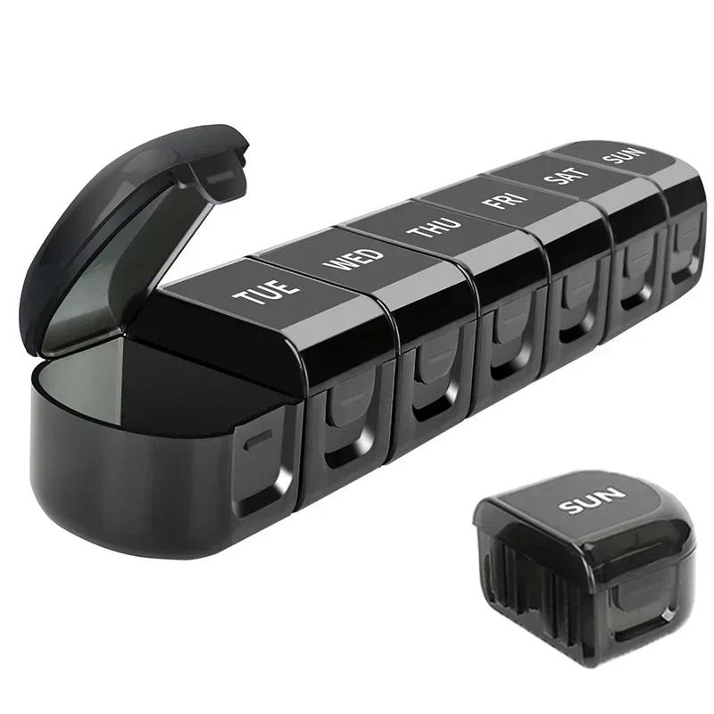 Weekly 7 Days Pill Medicine Box Holder Organizer Weekly 7 Day 14 Slots Pill Storage Box for Medications Supplements Vitamins