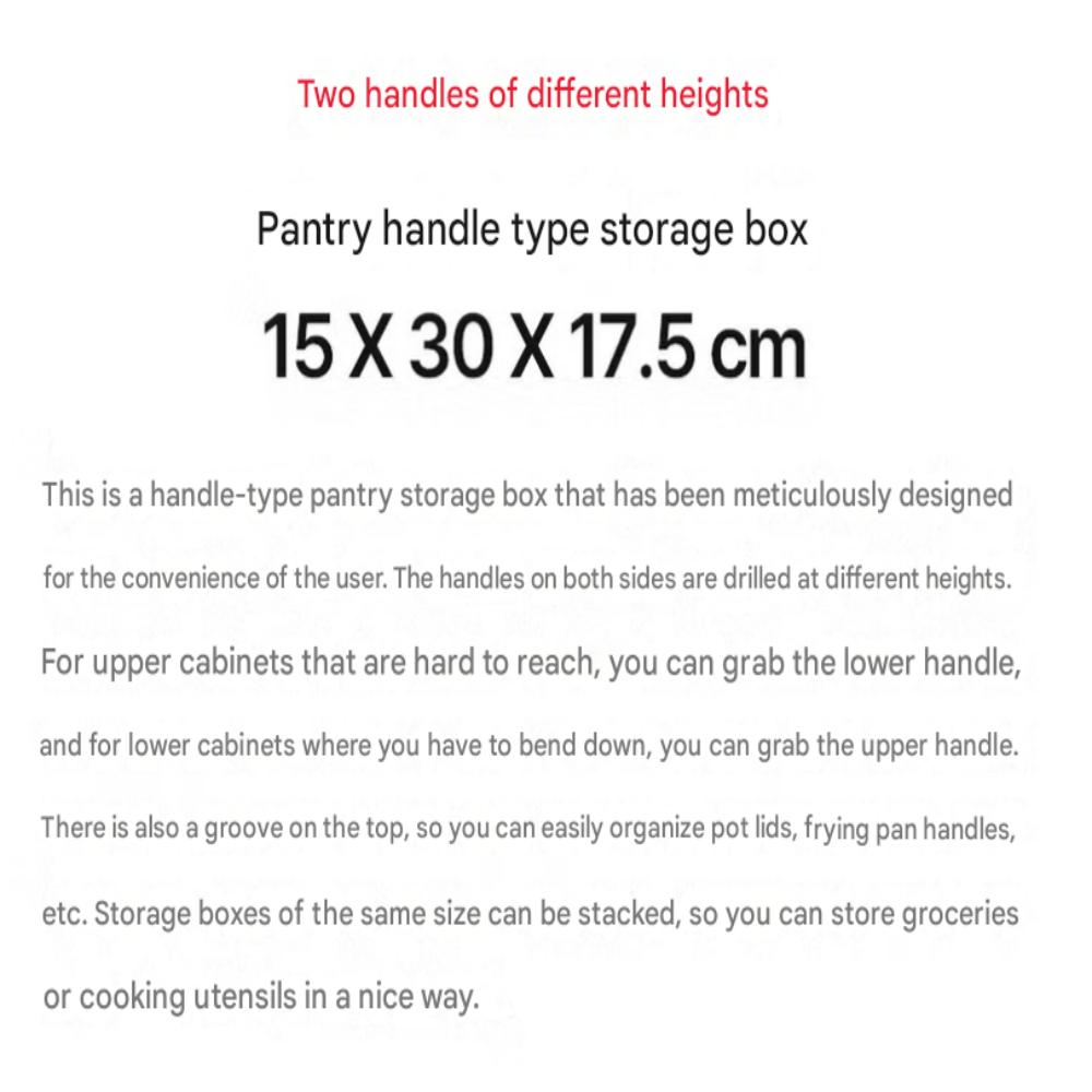 Skafferihandtag Plastförvaringslåda – 15 x 30 x 17,5 cm