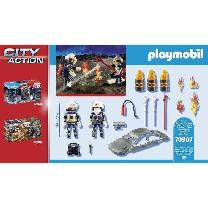 PLAYMOBIL - 70907 - City Action - Starter Pack - Pompiers Et Incendie