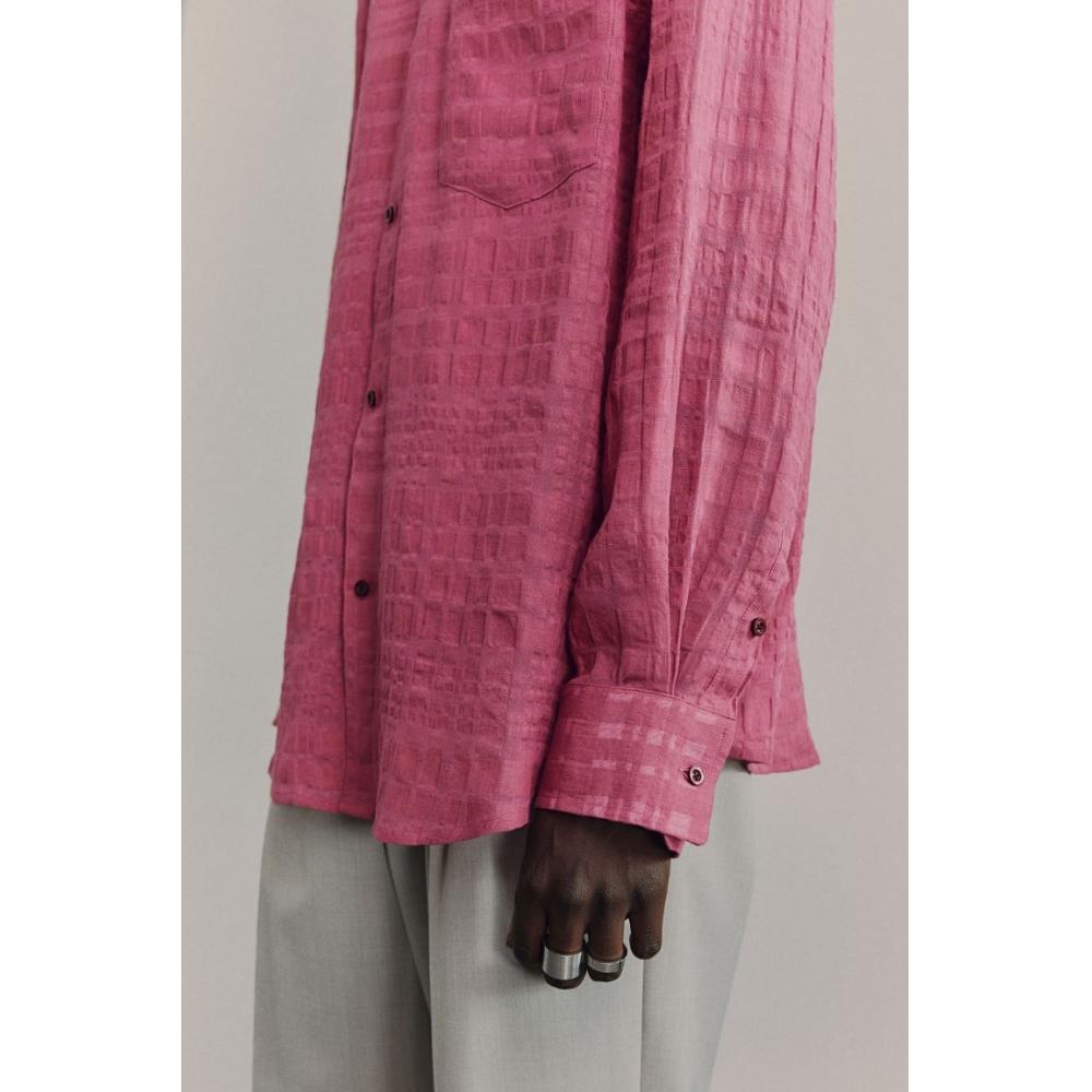 H M Linen Blend sHirt cHerry Color