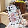 Cute Waterproof Phone Case For Tecno Spark30 Pro 4G/KL7 Wristband Phone Holder Lanyard Back Cover Anti-knock Ring