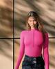 2023 Sexy Ribbed Long-Sleeve Zipper Bodysuit