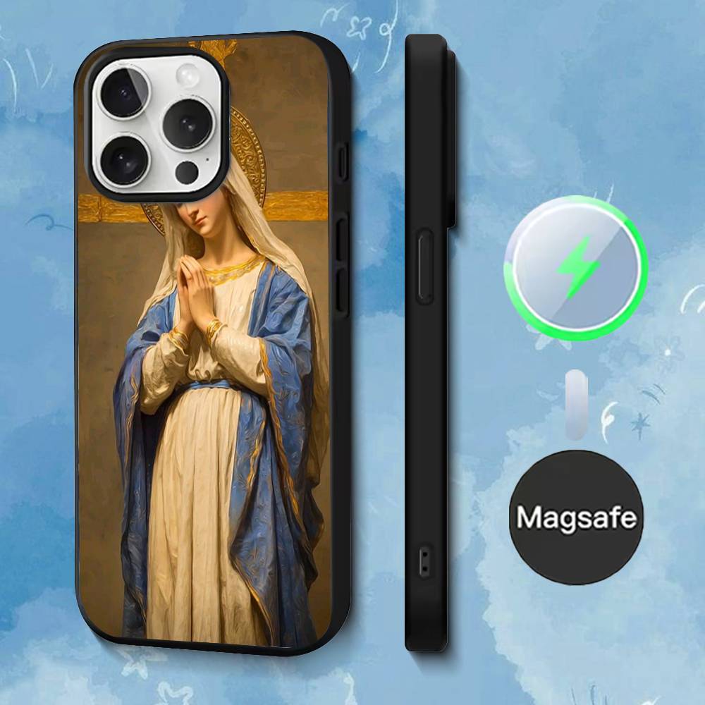 

Virgen Mary Virgin Bible Phone Case For iPhone 17,16,15,14,13,12,11,Pro,Max,Plus,Mini,SE4,E Magnetic Magsafe Wireless Charging iPhone12