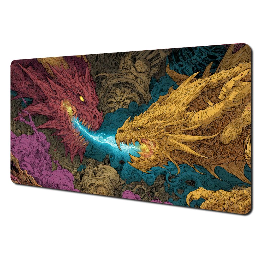 Fierce Twin Dragon Battle Design MTG Playmat Magic Card Battle Mat gathering gaming mats tapete magic mtg card pad 800x300x2mm