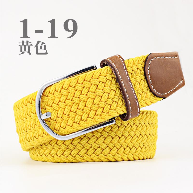 Women Casual Knitted Pin Buckle Without Holes Men Belt Woven Canvas Elastic Expandable Braided Stretch Belts for Female Jeans