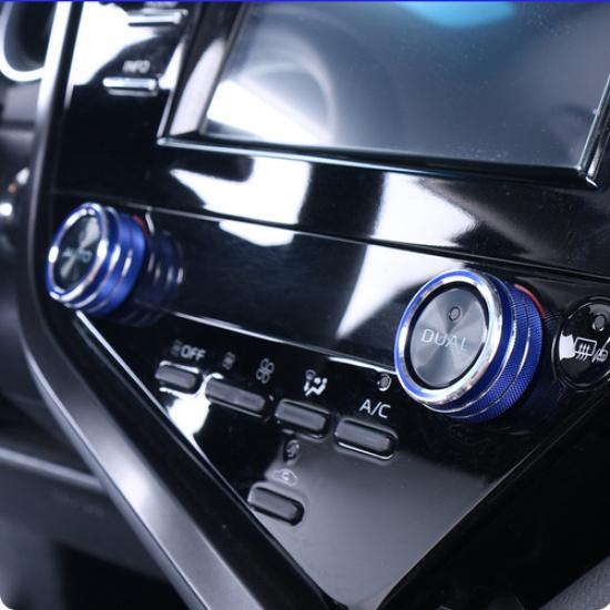 For Toyota Camry 2018-2024 Air Condition Knob Button Ring Cover Blue Decor