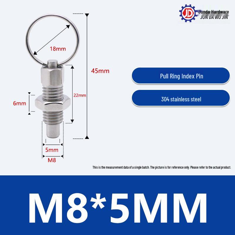 Pull Ring Knob Spring Positioning Lock Pin M6-M16, Self-Locking Set Screw