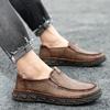 Golden Sapling Man Soft Leather Loafers Outdoor Retro Basic Boat Driving Shoes for Men Anti-slip Flats Male Casual Footwear 2025
