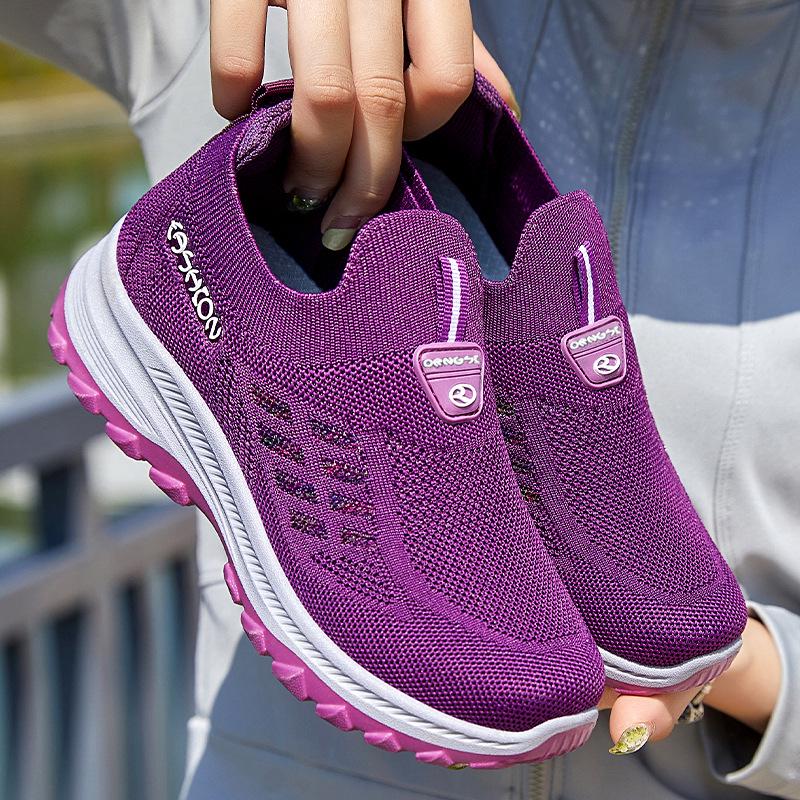 Women's Summer Slip-On Soft Sole Fly-Knit Shoes - Comfortable, Lightweight Casual Footwear for All Ages