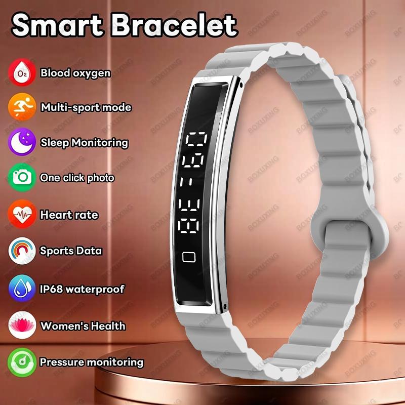 New Fashion Women Smart Bracelet Heart Rate Waterproof Sleep Monitor Health Sport Fitness Tracker Call Reminder Smartwatches Smart Bracelet серебряный