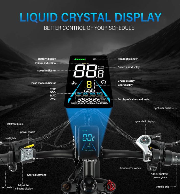 2026 E-Bike BLJ DP-2603 3000W Dualmotor 52V 32AH Batterie, Stoßdämpfung vorne und hinten, 26-Zoll-Winterreifen, E-Bike für Erwachsene.