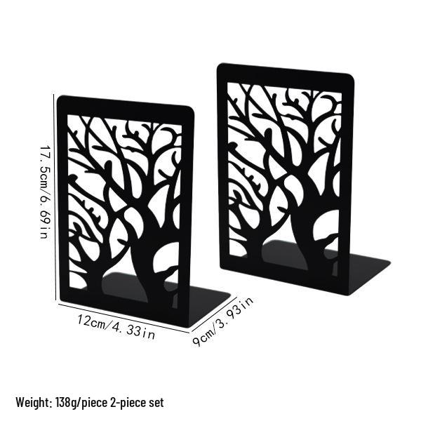 Creative Wrought Iron Metal Book Storage Rack and Personalized Hollowed-Out Bookends