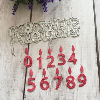 Candela Numero Stencil Taglierini Metallo Die Cut per Scrapbooking Fai da Te Album Biglietto di Carta Goffratura