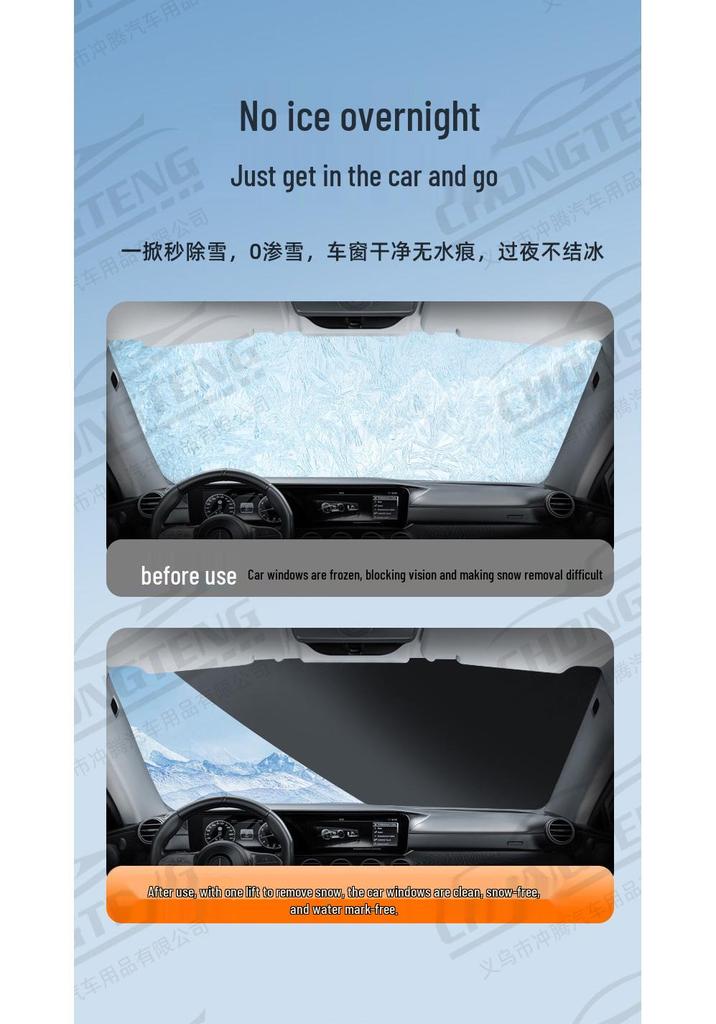 Large Three-Window Car Snow Cover - Anti-Freeze Windshield Frost Protection for Winter