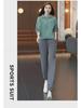Women's Spring & Autumn Hooded Fashion Tracksuit - Stylish Contrast Color Two-Piece Suit with Sweatpants