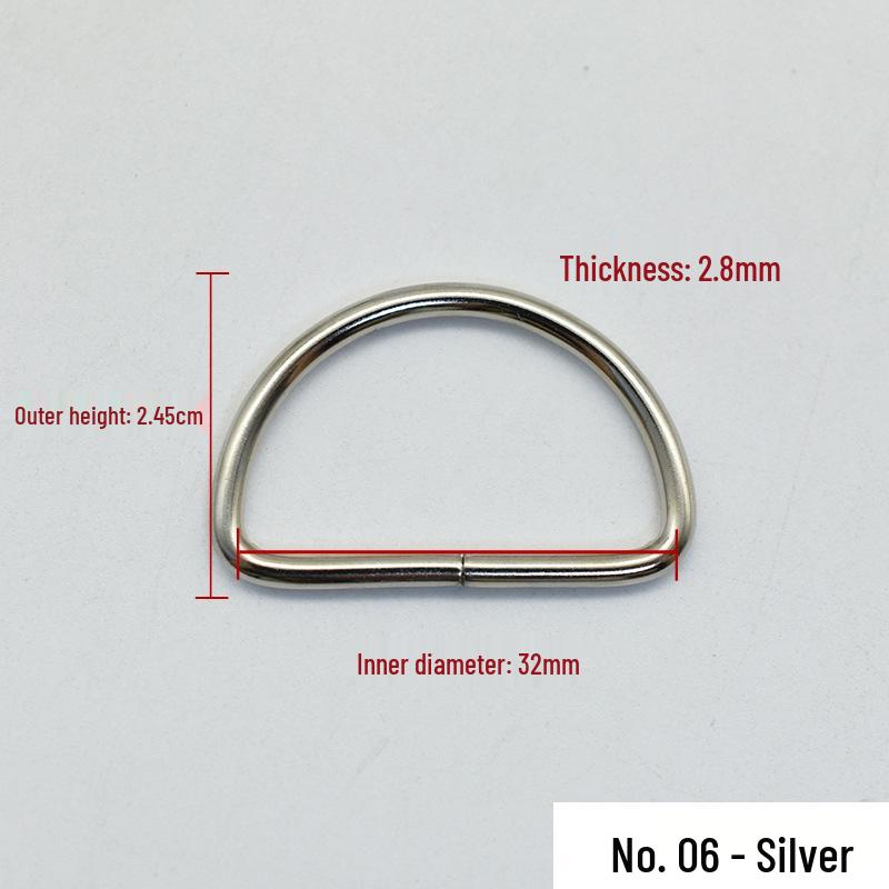 Högkvalitativa Metall D-rings Väskaccessoarer: Guld & Silver Förtjockad Kedjelänksspänne