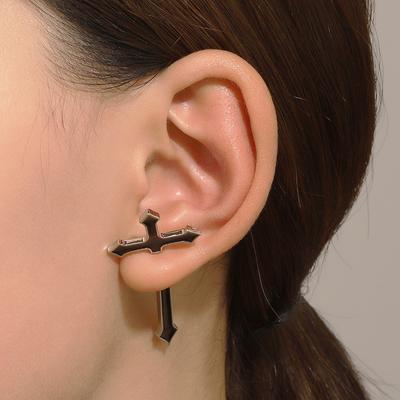 Gothic Dunkel Cool Hübsche Ohrringe Ohrringe Metall Kreuz Gepierct Damen ins Wind Ohrringe Trendy Schlicht