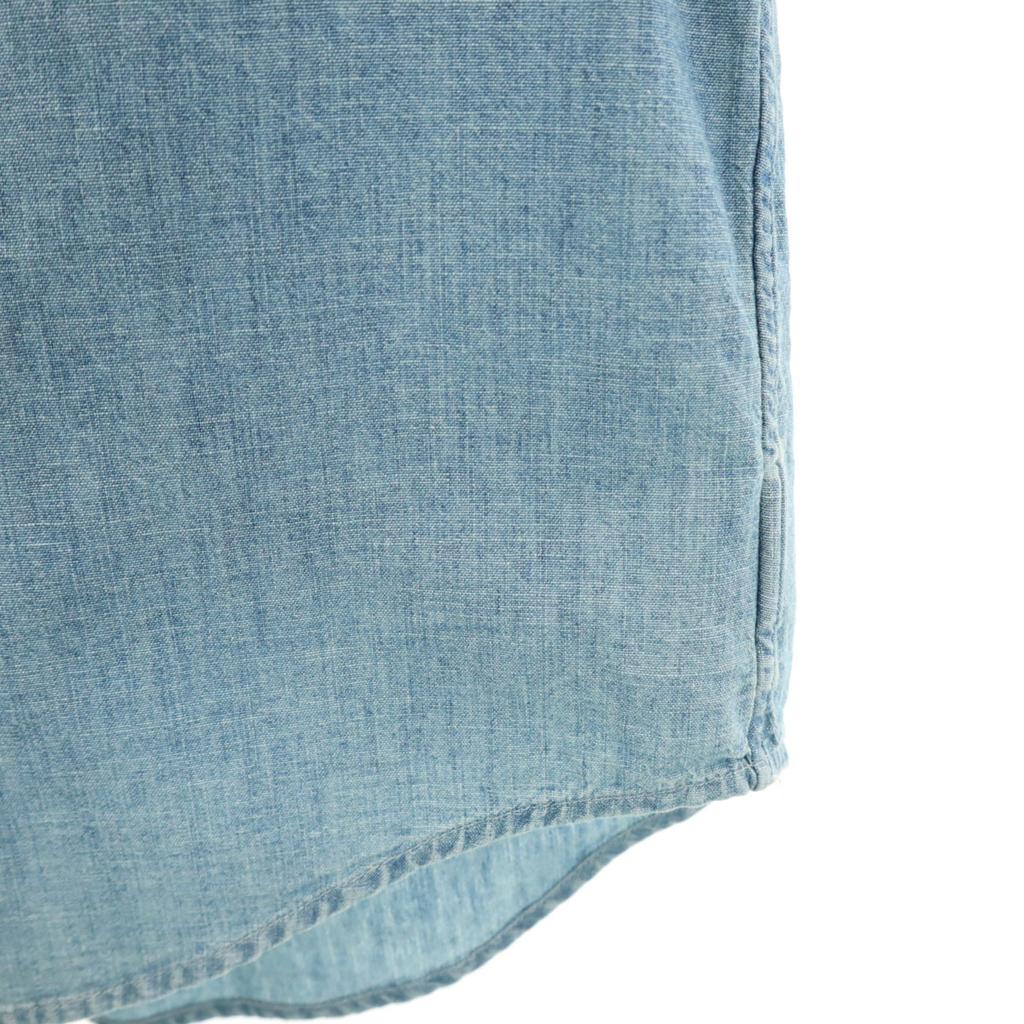 Ralph Lauren Long Sleeve Chambray Button Down Shirt L 14-16 Blue Kid's Used