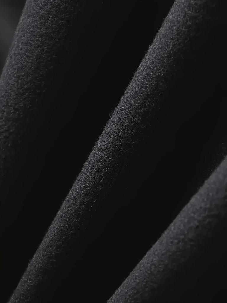 2025 New European & American Business Casual Men's Lapel Jacket - Autumn/Winter Solid Color Brushed Outerwear