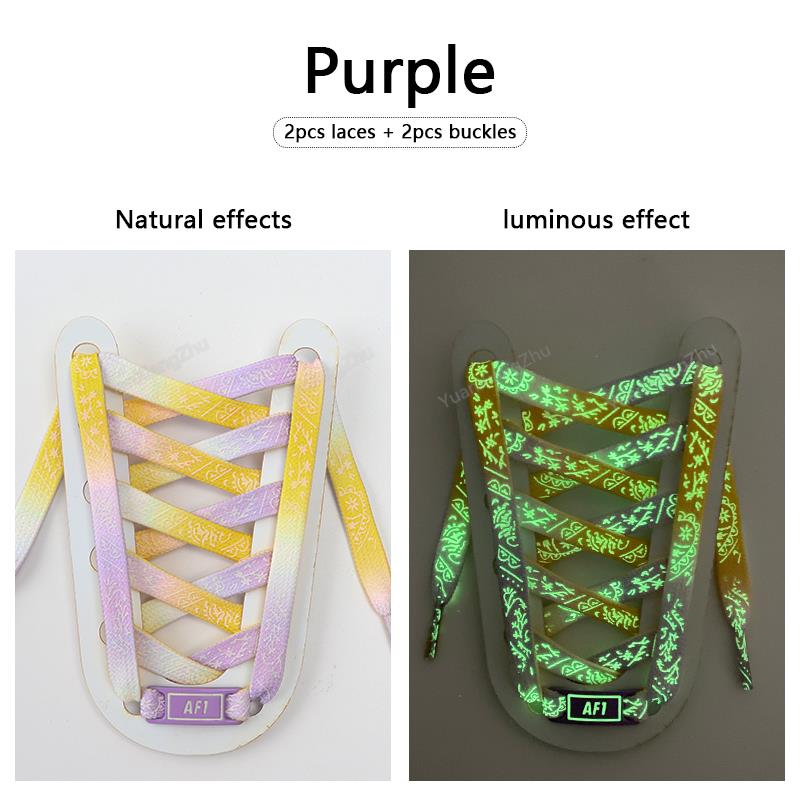 4Pcs Luminous AF1 Shoelaces Creative Combination Night Glow Laces and Shoe Decoration Flat Sneaker Shoelace Shoes Accessories