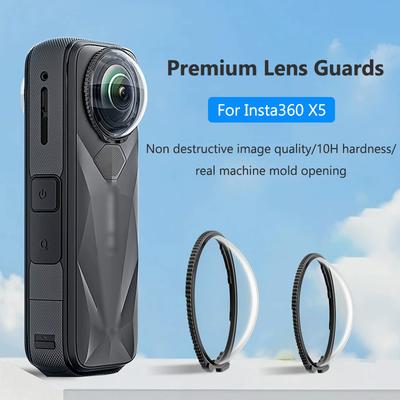 Lens Protector Cap for Insta360 X5 Premium Glass Lens Guards Scratch Proof Tempered Glass for Insta 360 X5 Camera Accessories