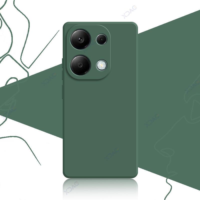 Luxury Square Liquid Silicone Cases for Xiaomi POCO M6 Pro 4G POCOM6Pro 6.67" MTK G99 Ultra 360 Soft Phone Armor Cover