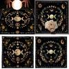 Divinations Tablecloth Moonphases Flower Pattern Tarot Tablecloth Altars Cloth