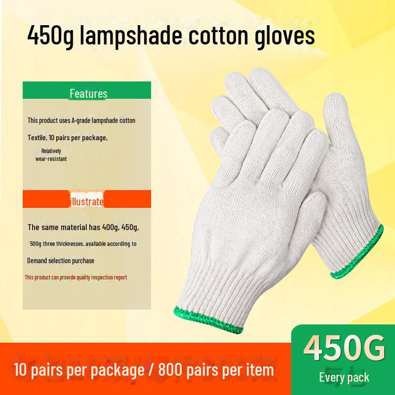 Cotton Yarn Work Gloves for Construction and Labor Protection