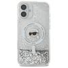 Karl Lagerfeld Klhmp16Slgkisgh Iphone 16 6.1 Hardcase Transparent Liquid Glitter Karl Head Magsafe