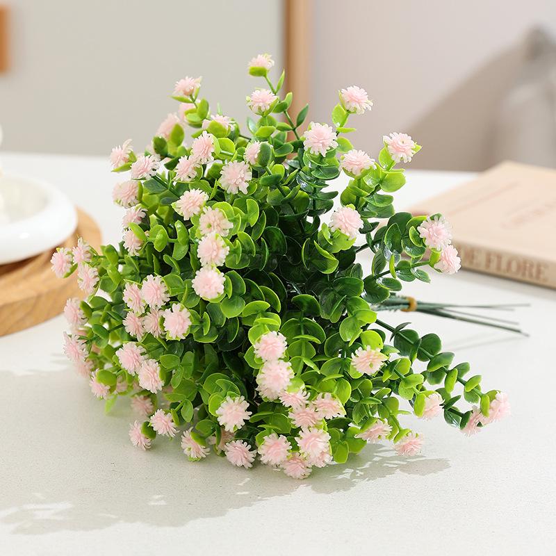 Eucalyptus & Gypsophila Plastic Floral Bundle for Indoor Decoration