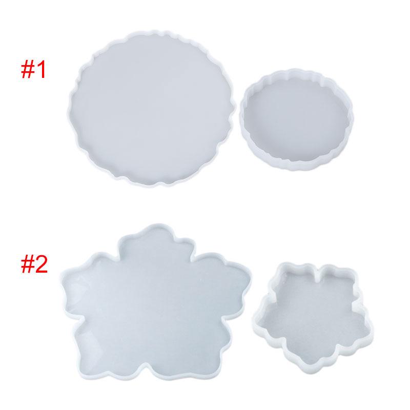 Tea Tray Coaster Silicone Mold Resin Agate Round Flower Mold DIY Mould