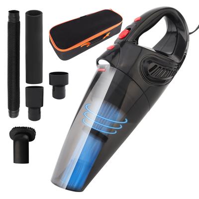 Aspirator portabil de mână cu putere de 12V DC, kit de curățare auto de 120W, utilizare dublă, uscată și umedă, cu plasă lavabilă și lumini LED