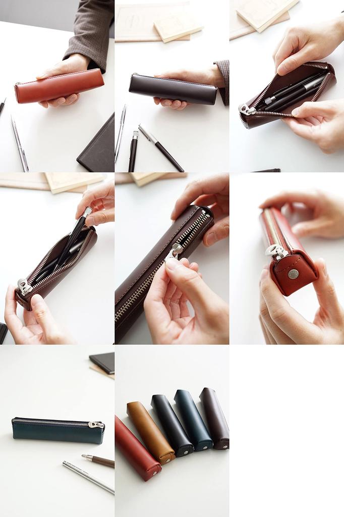 HERGOPOCH Genuine Leather Pen 06 Case, Series, Brown, HG-06W-PEN-BR