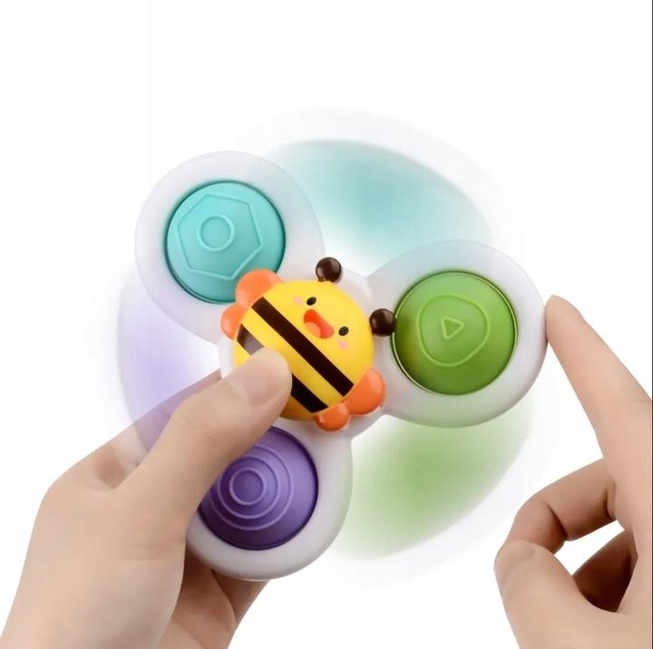 Fidget Spinner Z Przyssawką Sensoryczną Kąpiel Prezent Grzechotka Zestaw