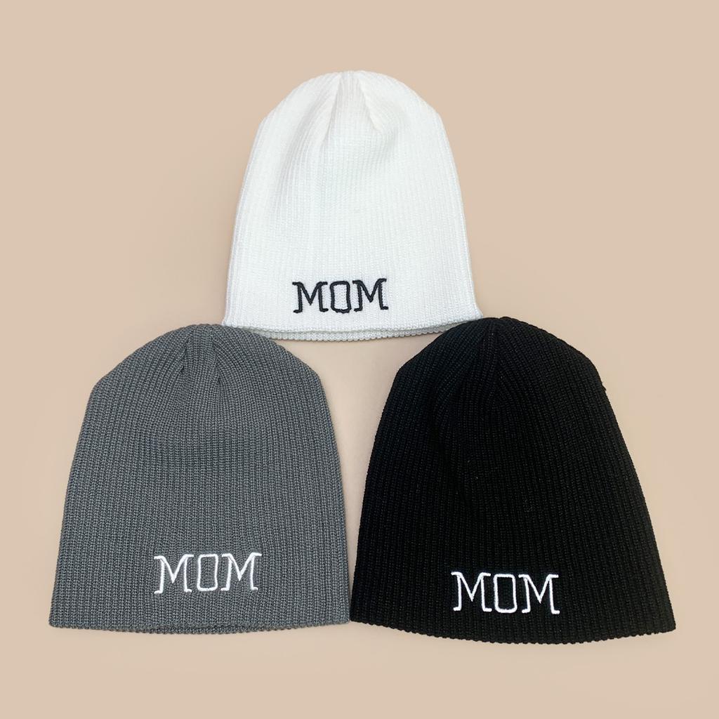 Autumn and Winter Design Simple Parents Letter Embroidery Knitted Hat Men and Women Warm Personality Cold Hat Pullover Hat