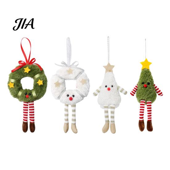 Cute Doll Pendants for Christmas Trees Fluffy Hanging Ornaments, Small Wreath/Tree Plush Pendant, Winter Xmas Soft Texture Tree Decorations Decoration